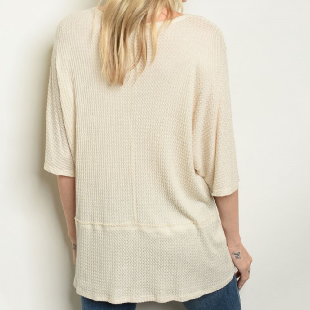 OATMEAL IVORY TUNIC TOP - Picture 4 of 7